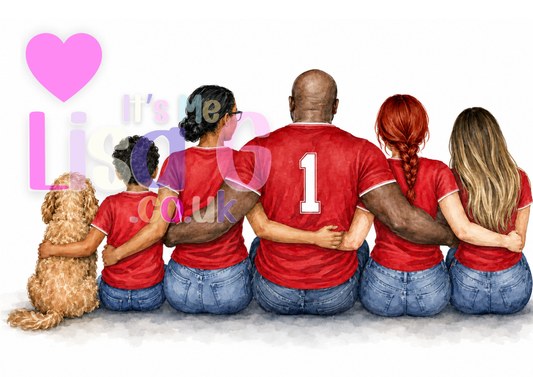 Personalised Watercolour Family Portrait | Custom Family Print | Family Gift | Digital or Framed Artwork