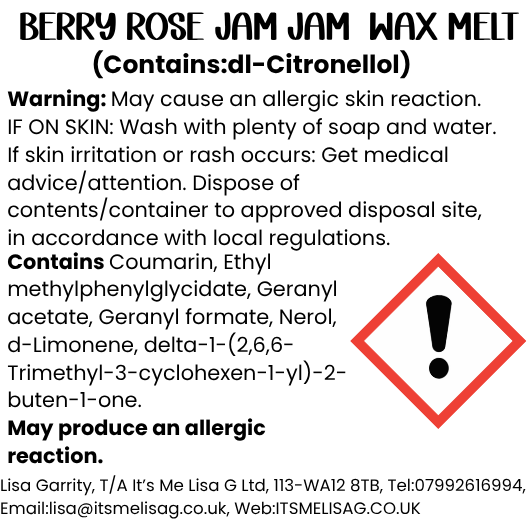 Berry Rose Jam Jam Wax Melt - Ecococo Blend