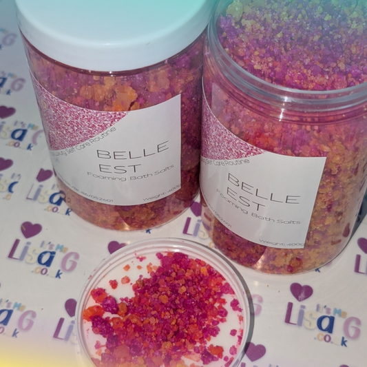 Foaming Bath Salts 400g, Handmade Scented Bath Soak Gift - scent and product detail