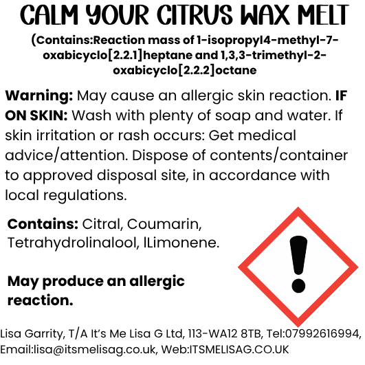Calm Your Citrus Wax Melt - Ecococo Blend