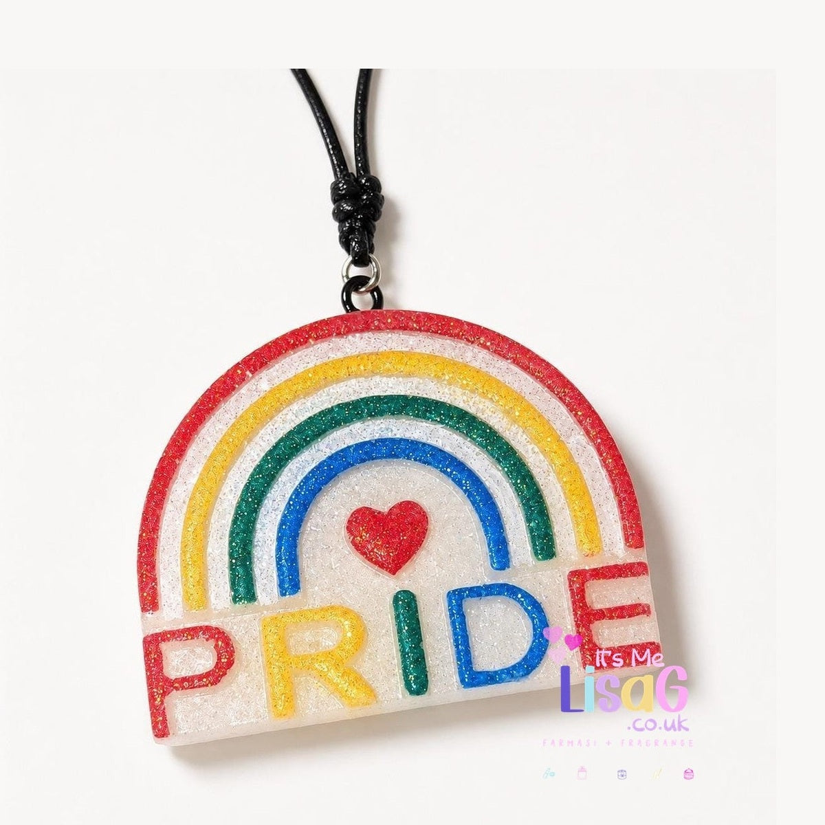 Rainbow Pride Car Freshie UK, Handmade Hanging Car Air Freshener, LGBTQ Gift, Fresh Clean Spring Rainstorm Scent