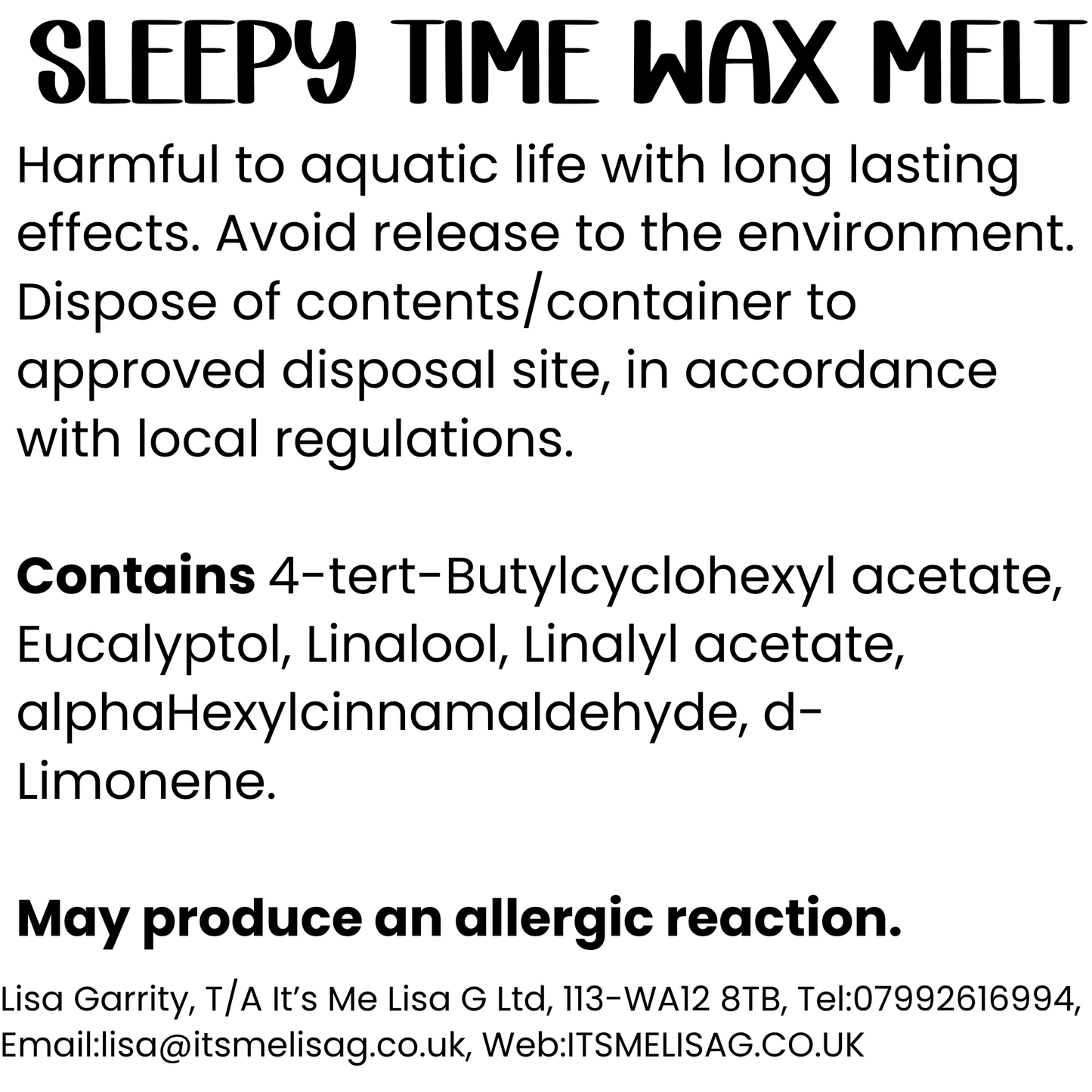 Sleepy Time Wax Melt - Ecococo Blend