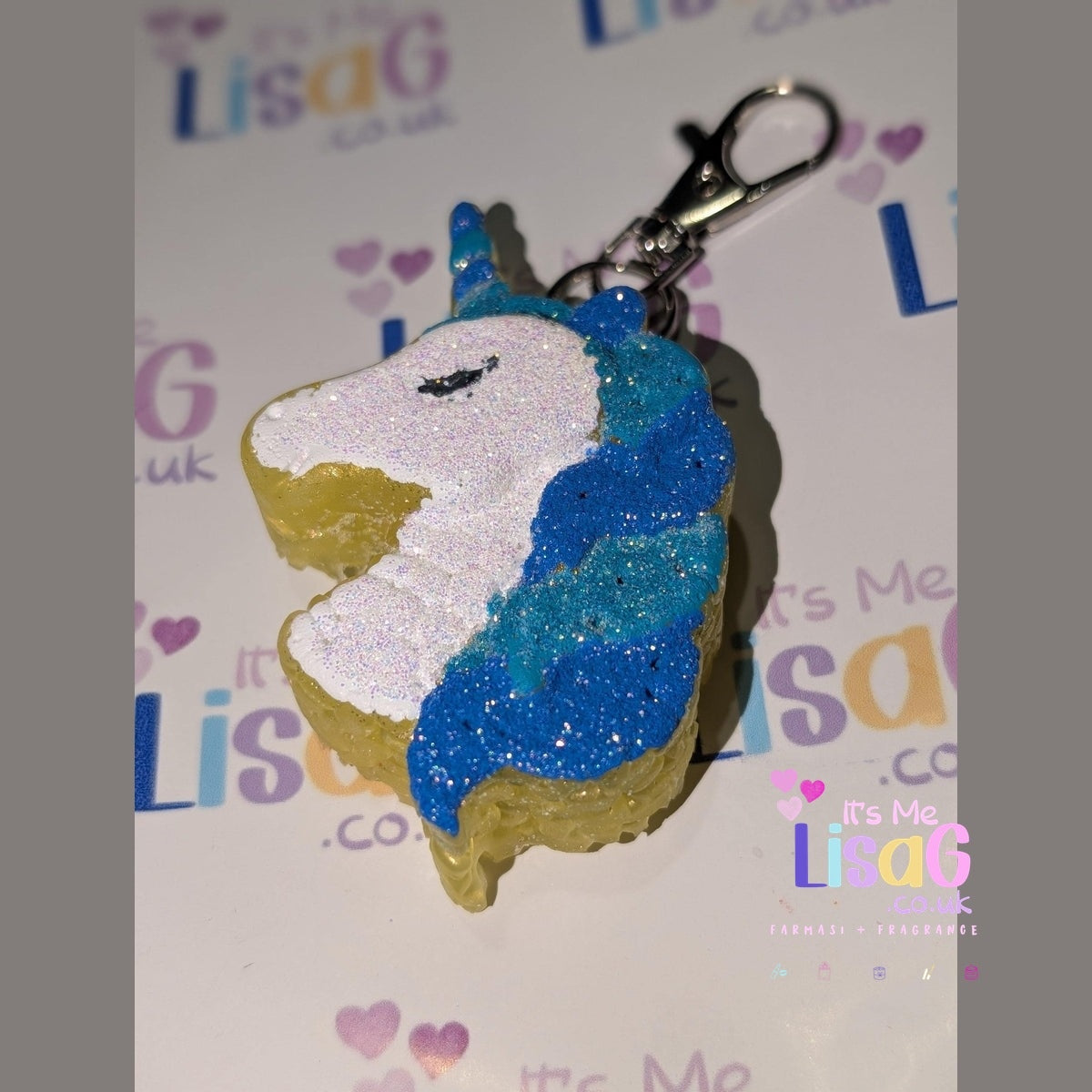 Unicorn Freshie Keyring, Scented Aroma Bead Keychain, Handmade Bag Charm