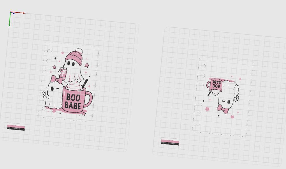Boo Babe Ghosts A5 and A6 notebook cover 3MF files shown in Bambu Studio
