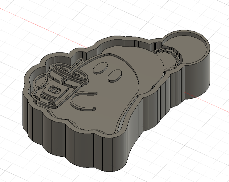 CAD view of the Ghostie Latte 3D-printed mould housing design