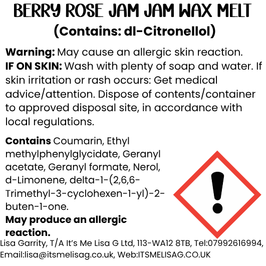 Berry Rose Jam Jam Wax Melt - Ecococo Blend