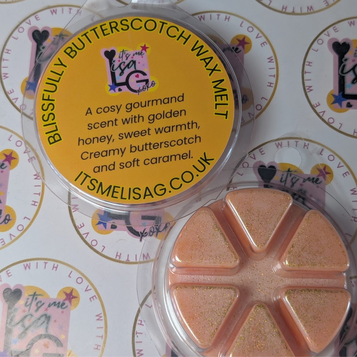 Blissfully Butterscotch Ecococo wax melt with honey and caramel fragrance