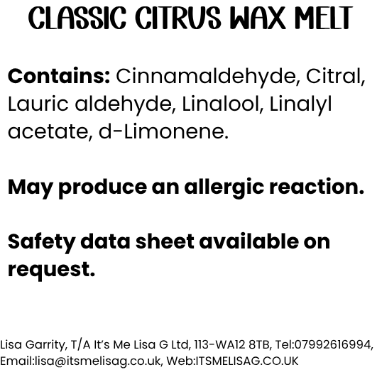 Classic Citrus Wax Melt - Ecococo Blend