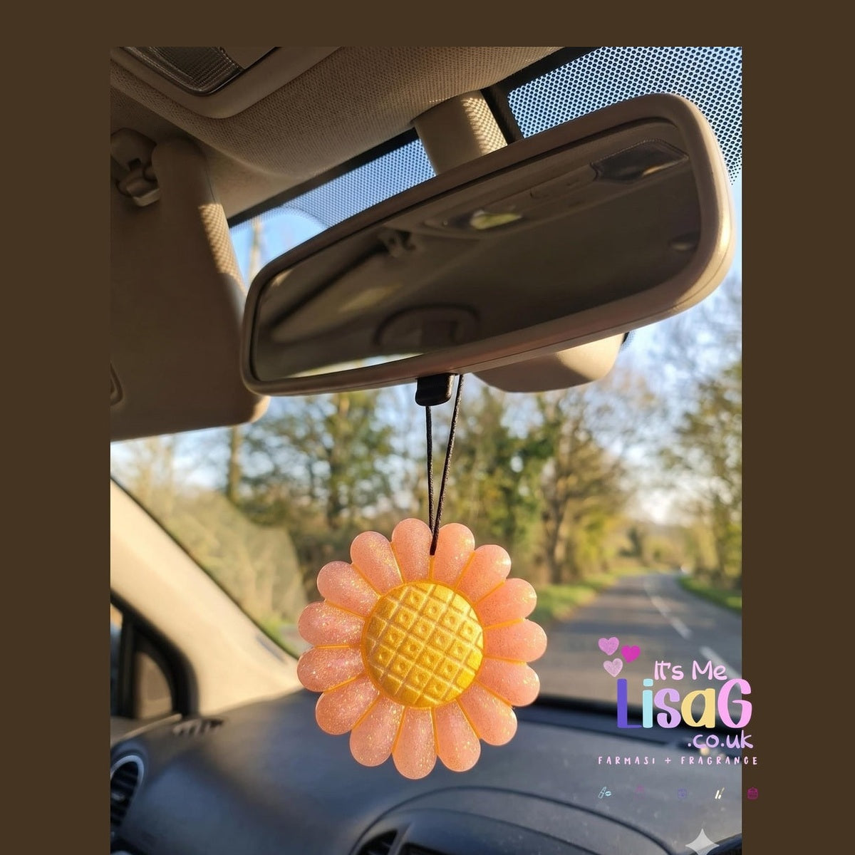 Daisy Flower Car Freshie UK, Handmade Scented Car Air Freshener, Perfume Floral Car Charm, Cute Gift For Her