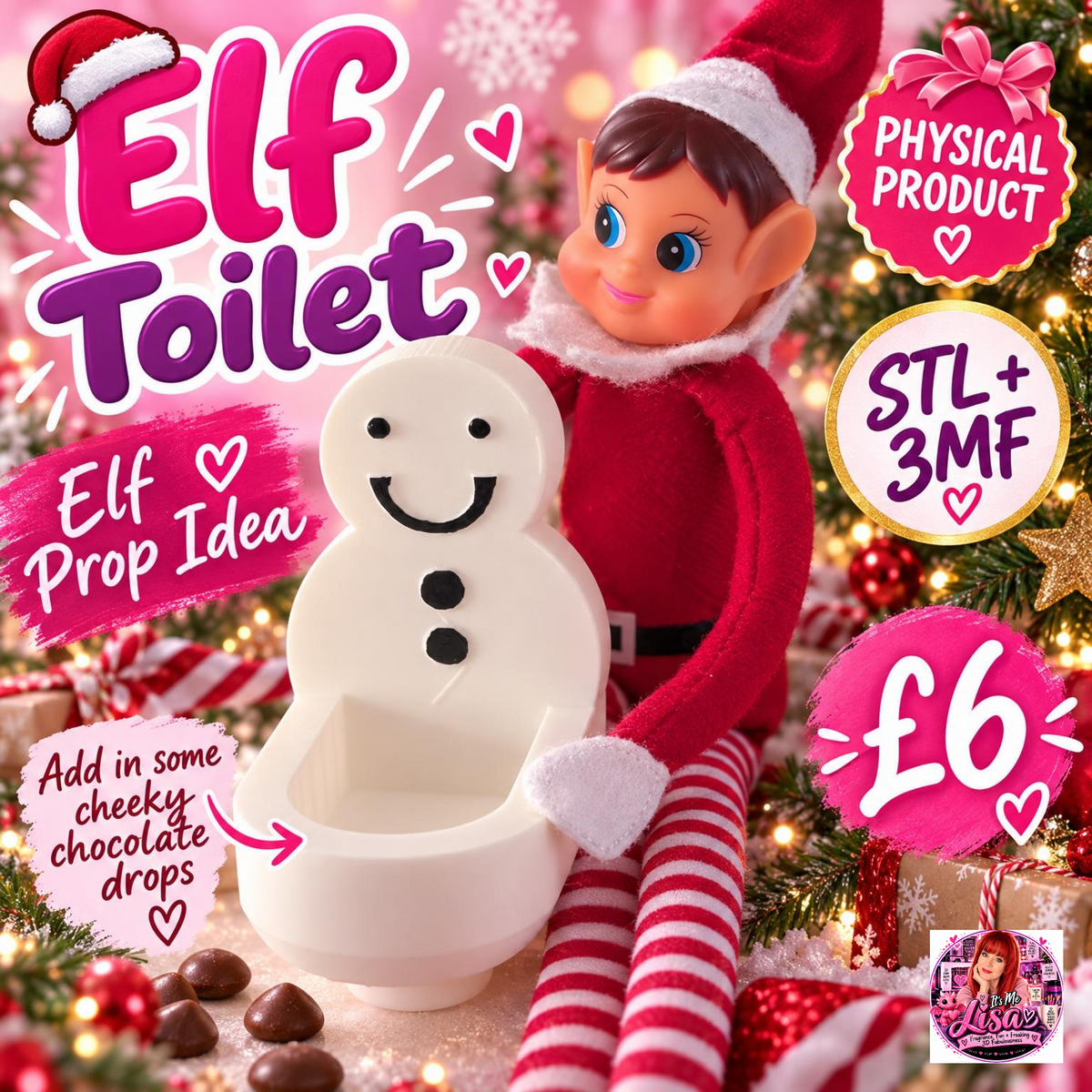 Elf Toilet | 3D Printed Christmas Elf Prop – It's Me Lisa G
