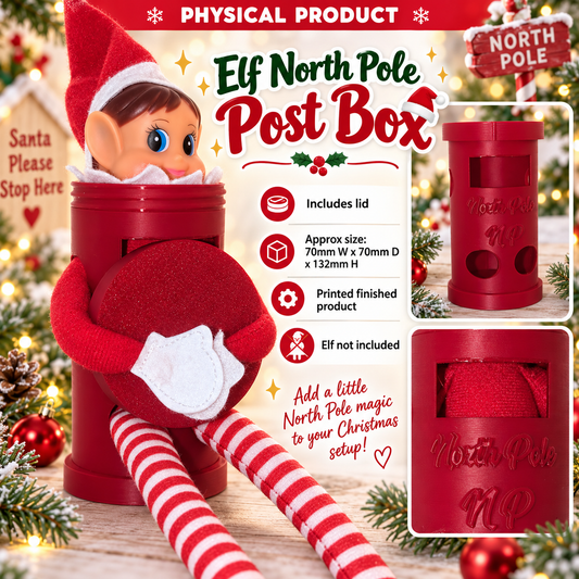 Elf North Pole Post Box | 3D Printed Christmas Elf Prop