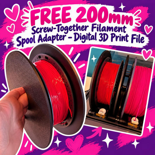 FREE 200mm Screw-Together Filament Spool Adapter – Digital 3D Print File