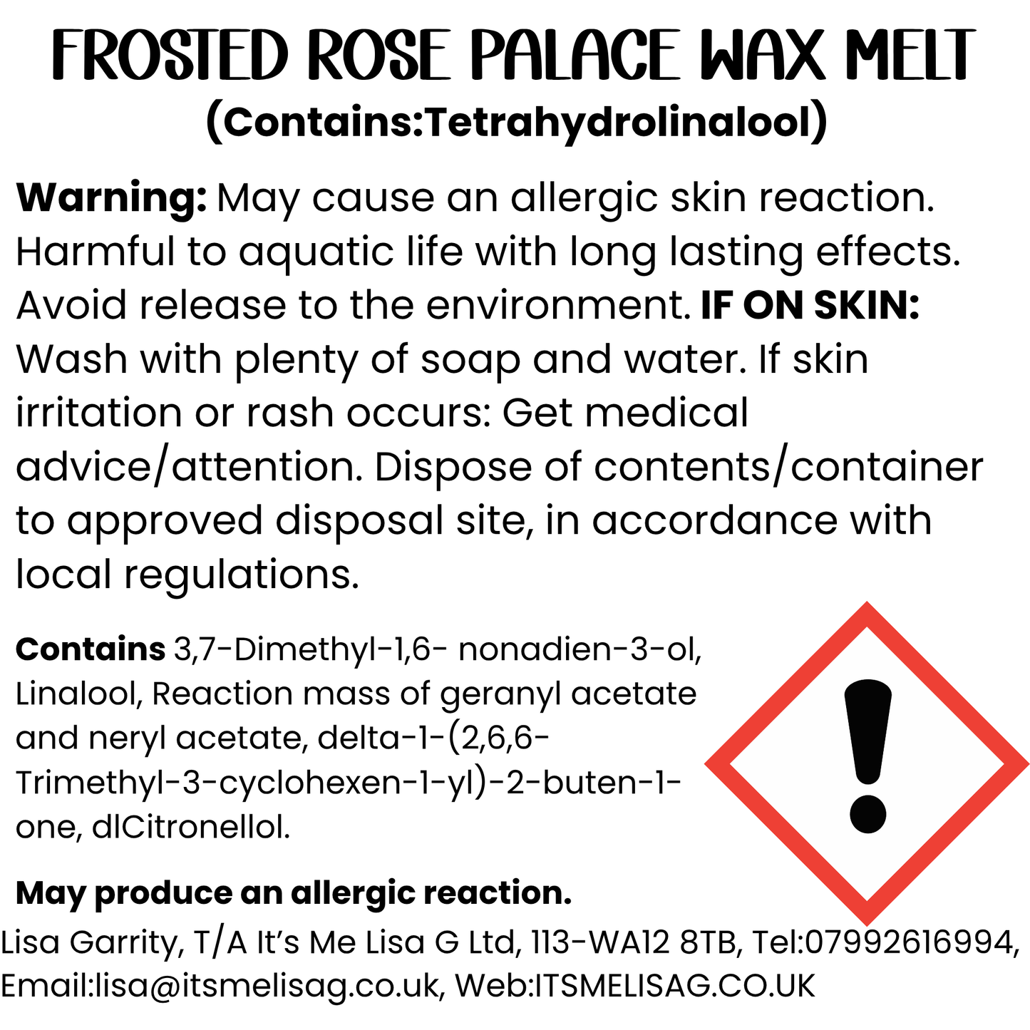 Frosted Rose Palace Wax Melt - Ecococo Blend