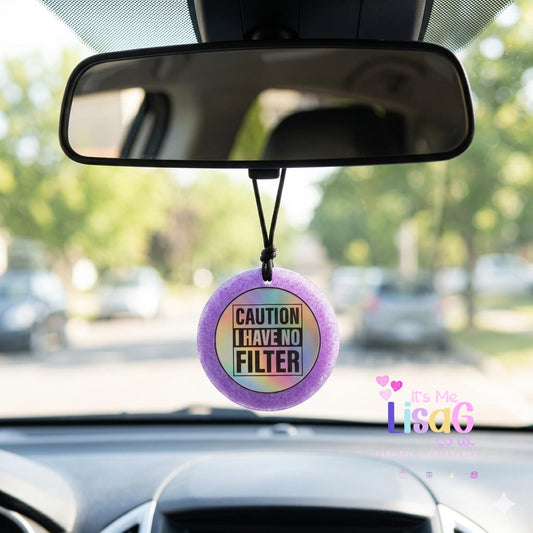 Handmade Car Freshie UK, Soft Clean Soap Air Freshener, No Filter Funny Car Gift, Purple Hanging Freshener