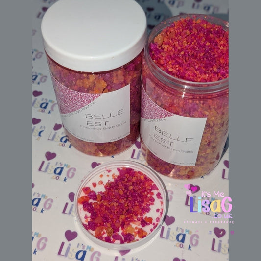 Perfume: Foaming Bath Salts 400g | Handmade Scented Bath Soak | Luxury Foaming Bath Crystals | Belle Est or Flower Explosion | Self Care Gift UK