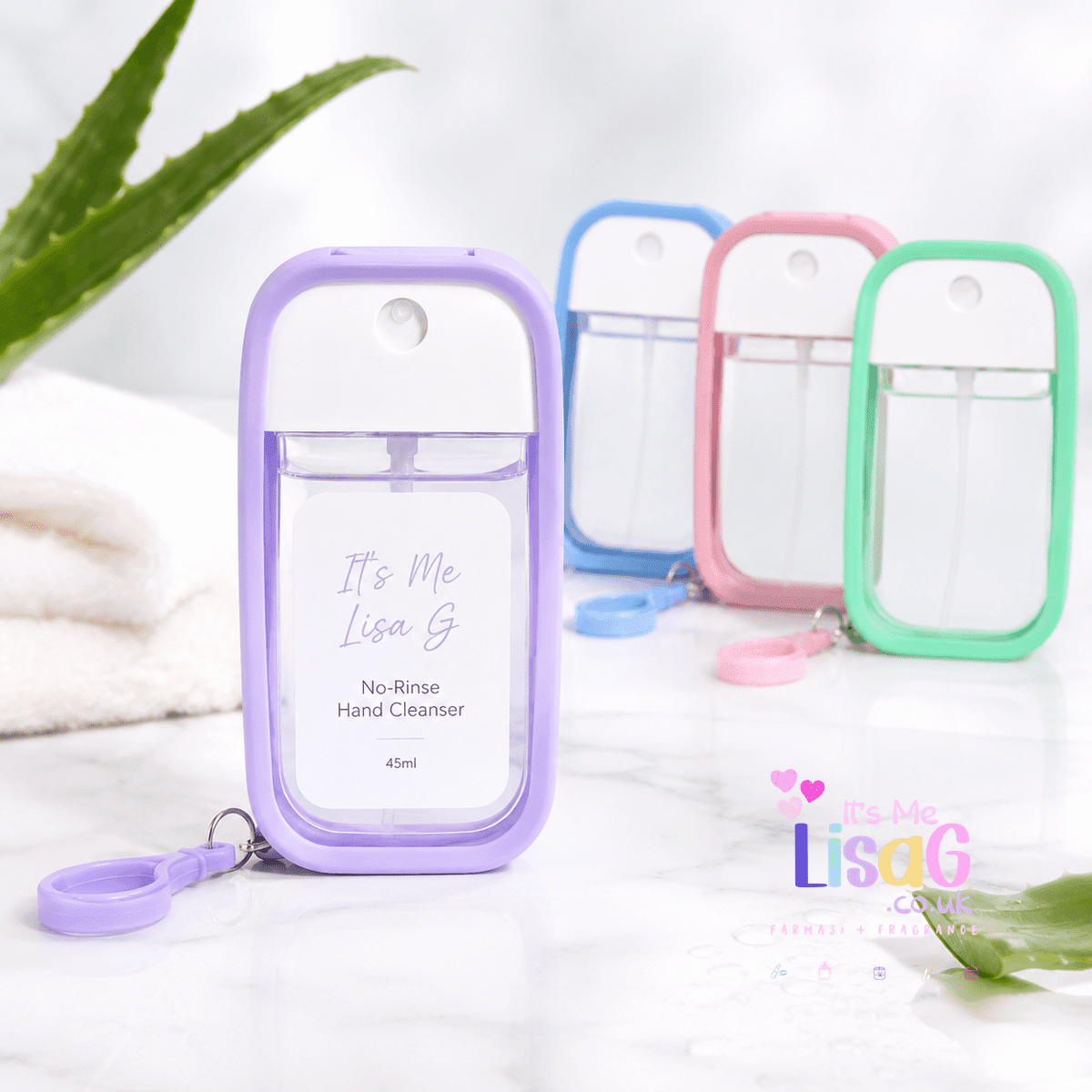 Pocket No-Rinse Hand Cleanser Spray | 45ml Scented Hand Cleaner | Random Colour Travel Bottle