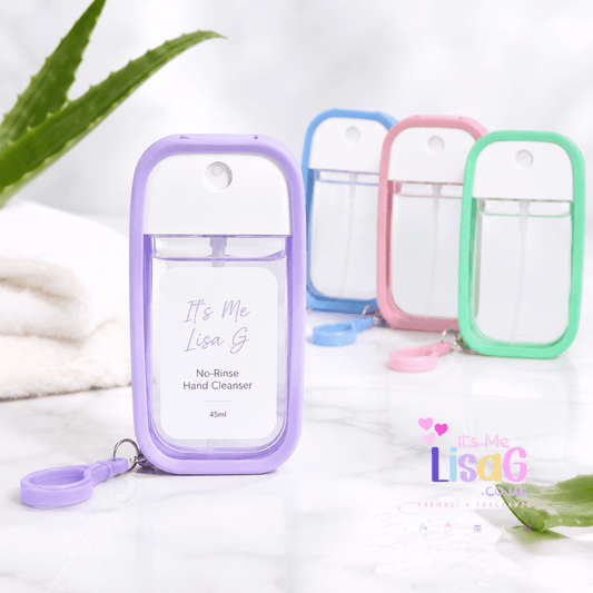 Pocket No-Rinse Hand Cleanser Spray | 45ml Scented Hand Cleaner | Random Colour Travel Bottle