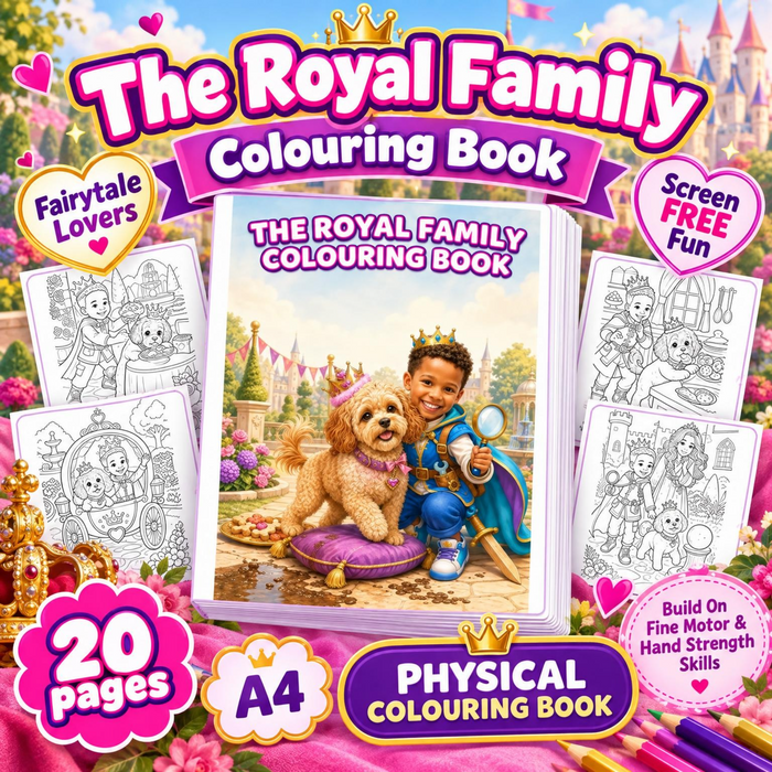 The Royal Family Colouring Book | 20 Page Physical Printed Book | Original It’s Me Lisa G Characters