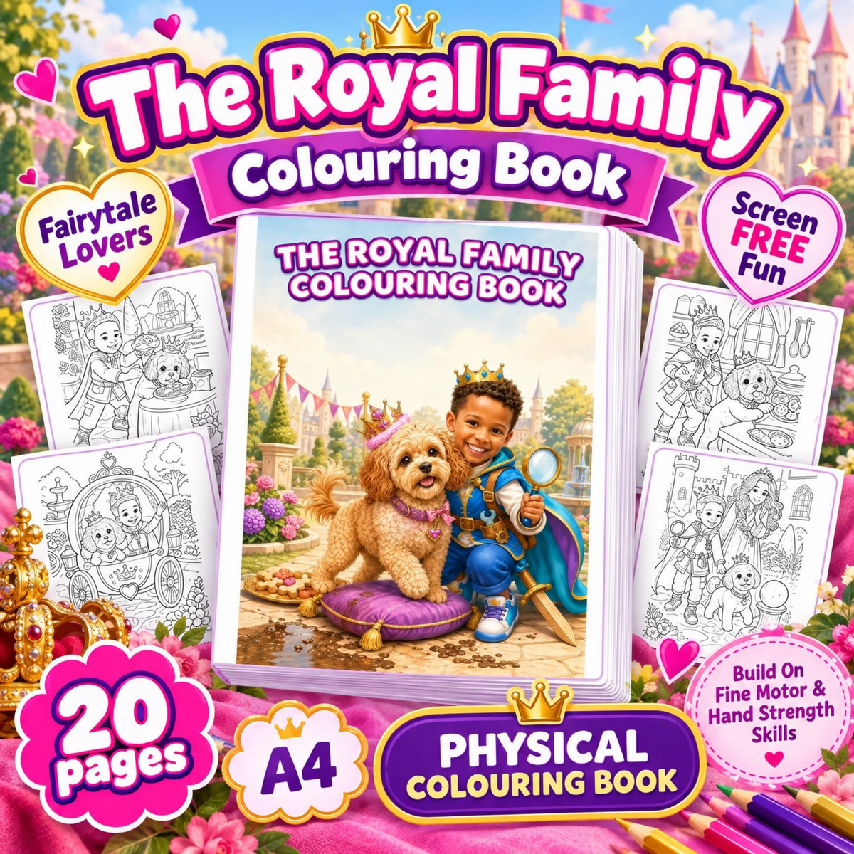 The Royal Family Colouring Book | 20 Page Physical Printed Book | Original It’s Me Lisa G Characters – It's Me Lisa G