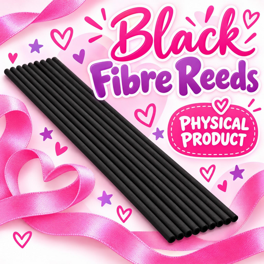 Pack of 6 black fibre reeds for diffuser