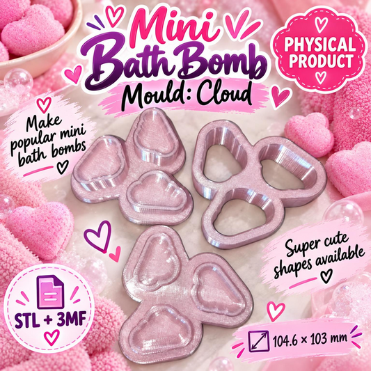 Cloud mini bath bomb mould physical PETG product