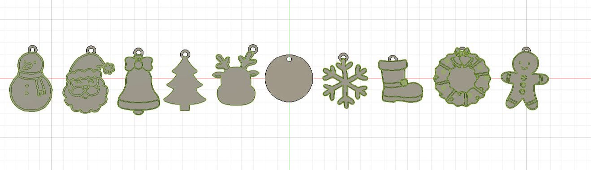 Ten Christmas hanging decoration blank designs
