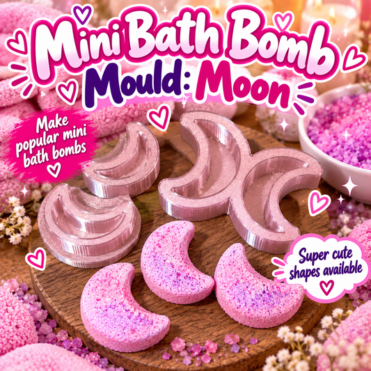 Crescent Moon mini bath bomb mould physical PETG product