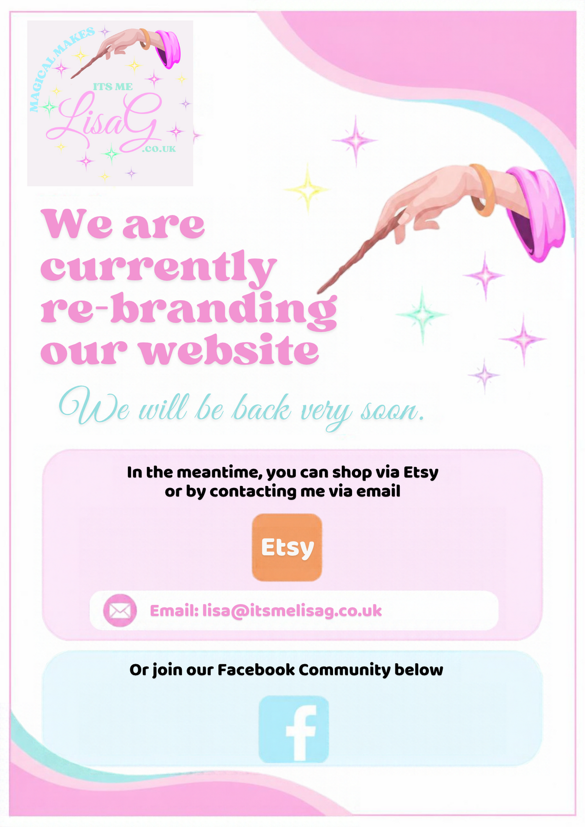 It's Me Lisa G is currently rebranding the website. We will be back very soon. In the meantime, shop on Etsy, email lisa@itsmelisag.co.uk, or join our Facebook community.