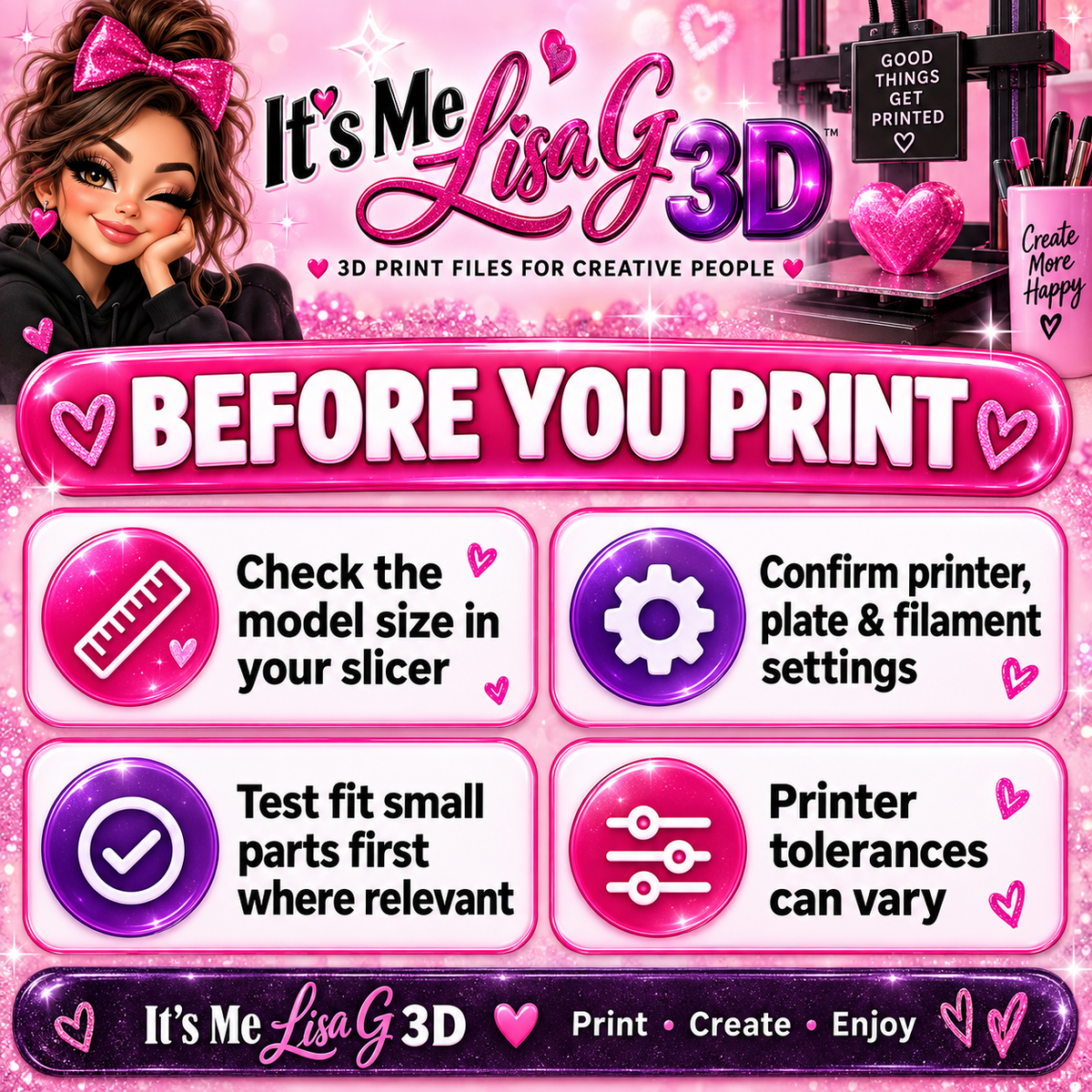 Before printing a 3D model, prepare the file in compatible slicing software.