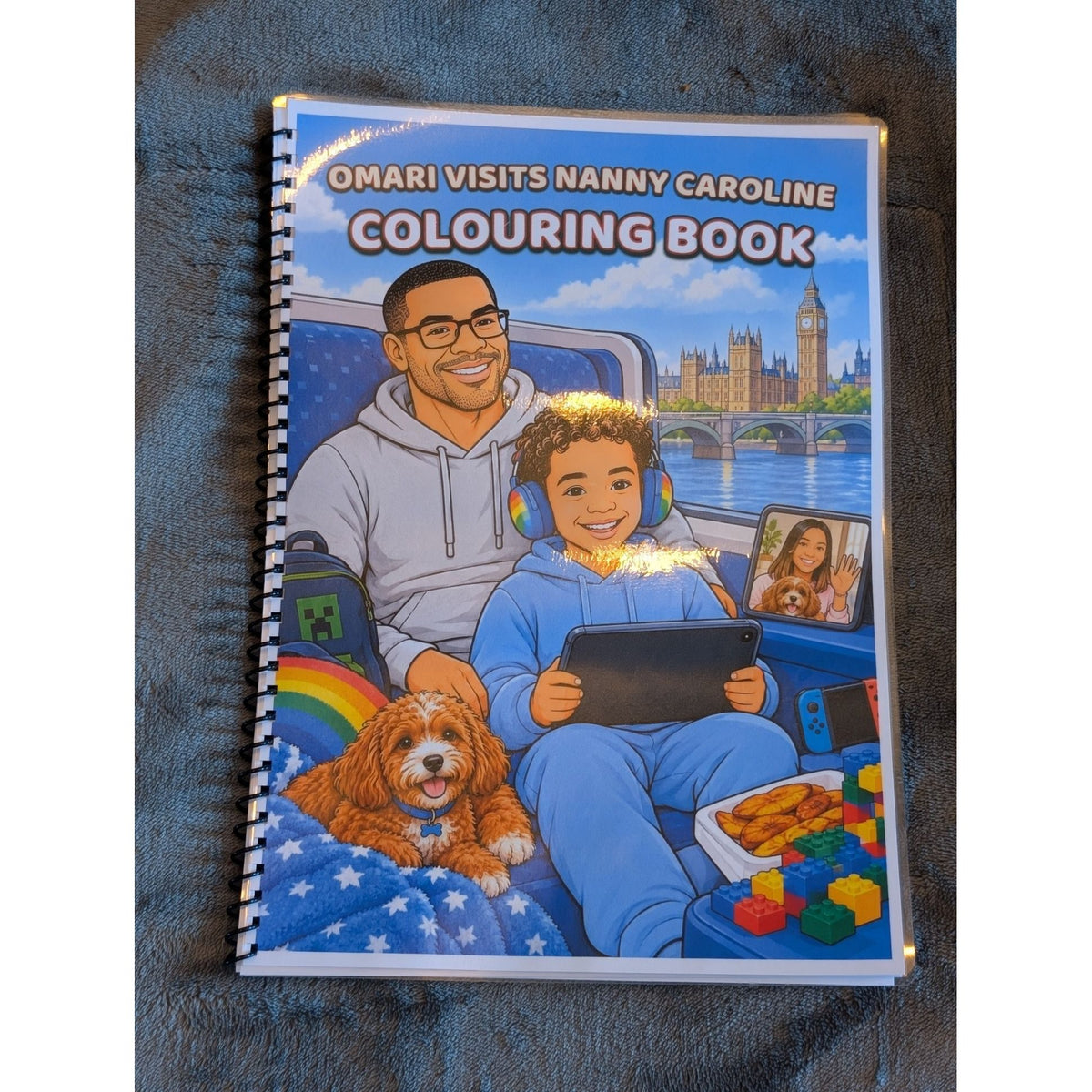 Printed personalised colouring book prototype cover