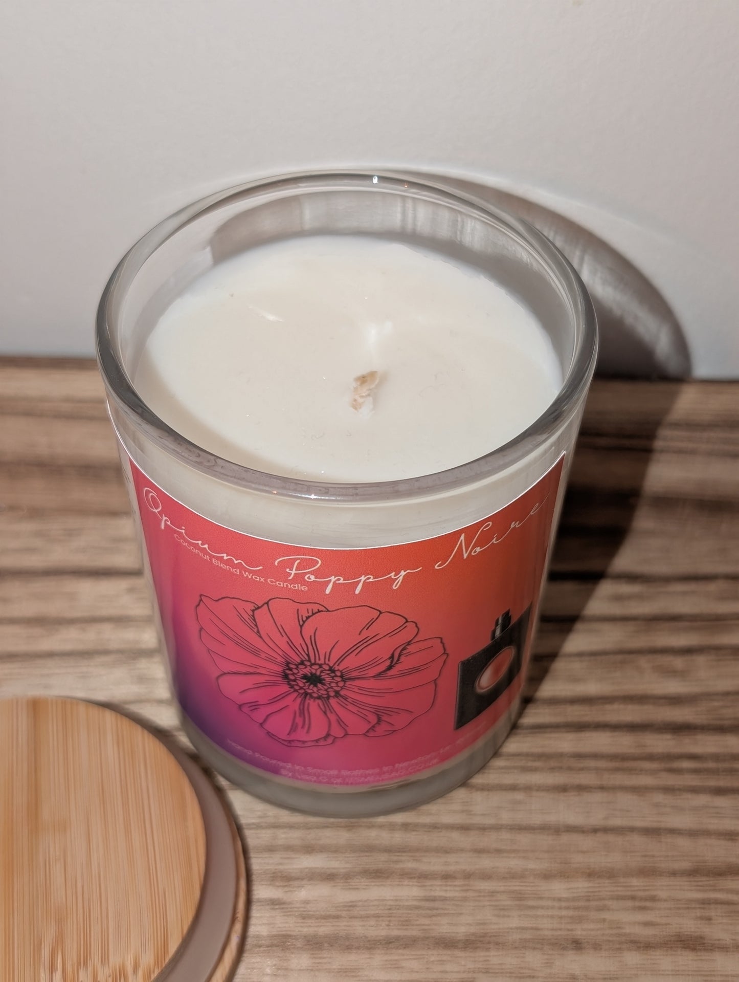7oz Ecococo Wax Candle, Glass Jar Candle With Wooden Lid, Luxury Coconut Blend Scented Candle, Baby Powder, Masculine Aftershave or Floral Perfume Scent