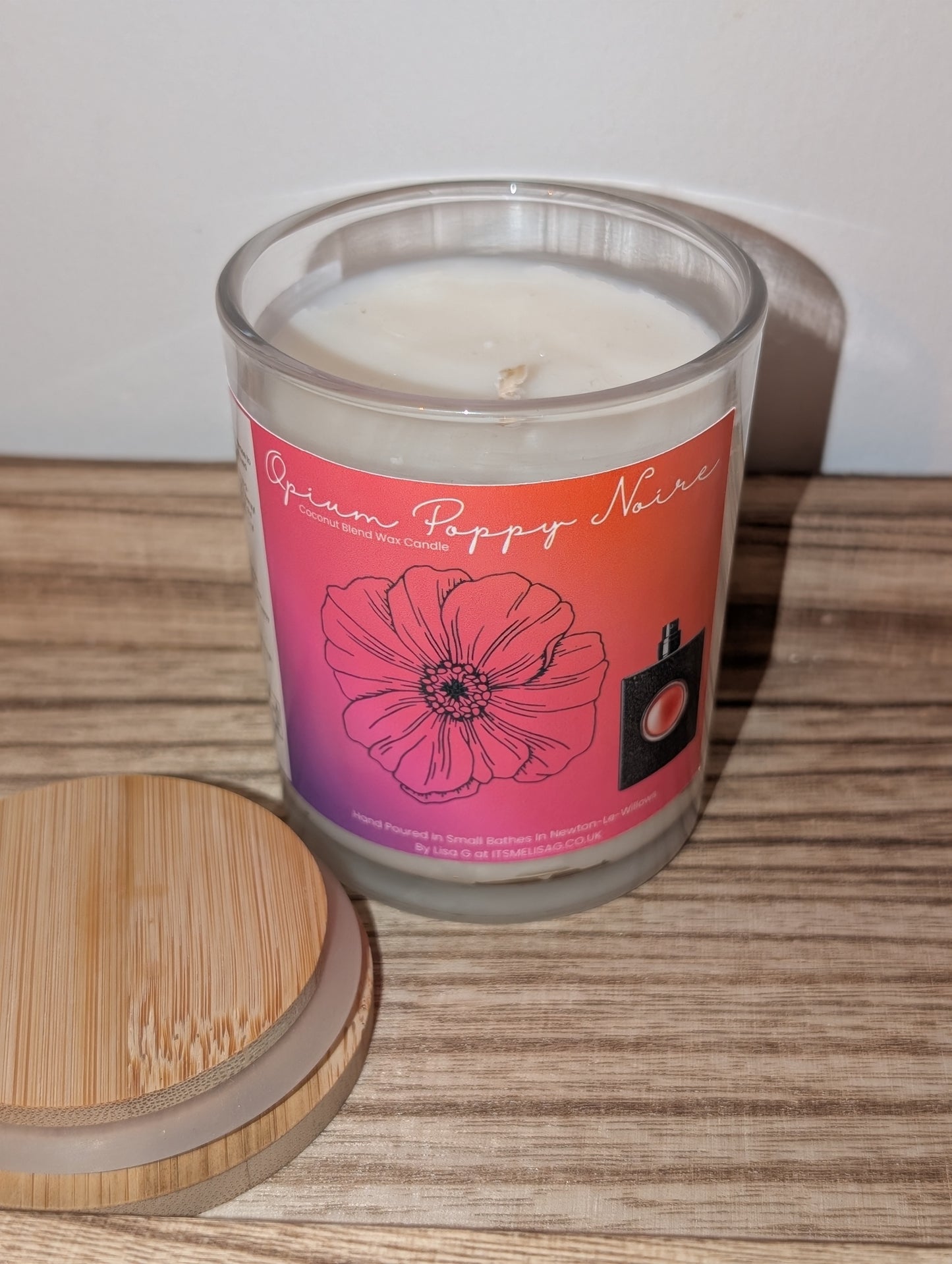 7oz Ecococo Wax Candle, Glass Jar Candle With Wooden Lid, Luxury Coconut Blend Scented Candle, Baby Powder, Masculine Aftershave or Floral Perfume Scent
