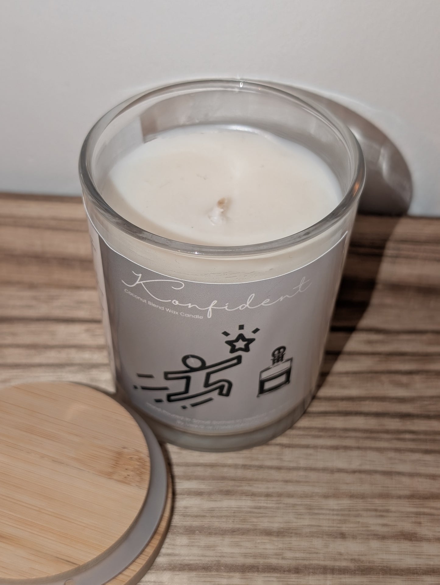 7oz Ecococo Wax Candle, Glass Jar Candle With Wooden Lid, Luxury Coconut Blend Scented Candle, Baby Powder, Masculine Aftershave or Floral Perfume Scent