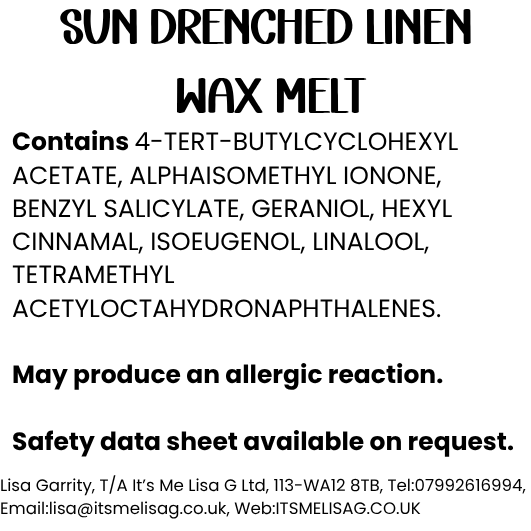 Sun Drenched Linen CLP safety label